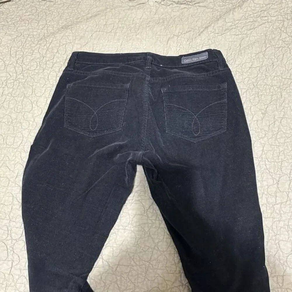 CALVIN KLEIN Jeans Black Corduroy Pants Size 6 A651 - Picture 2 of 9